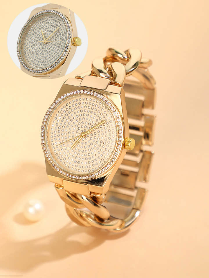 The Supernova Chunkylink Cushion Watch - California Gold