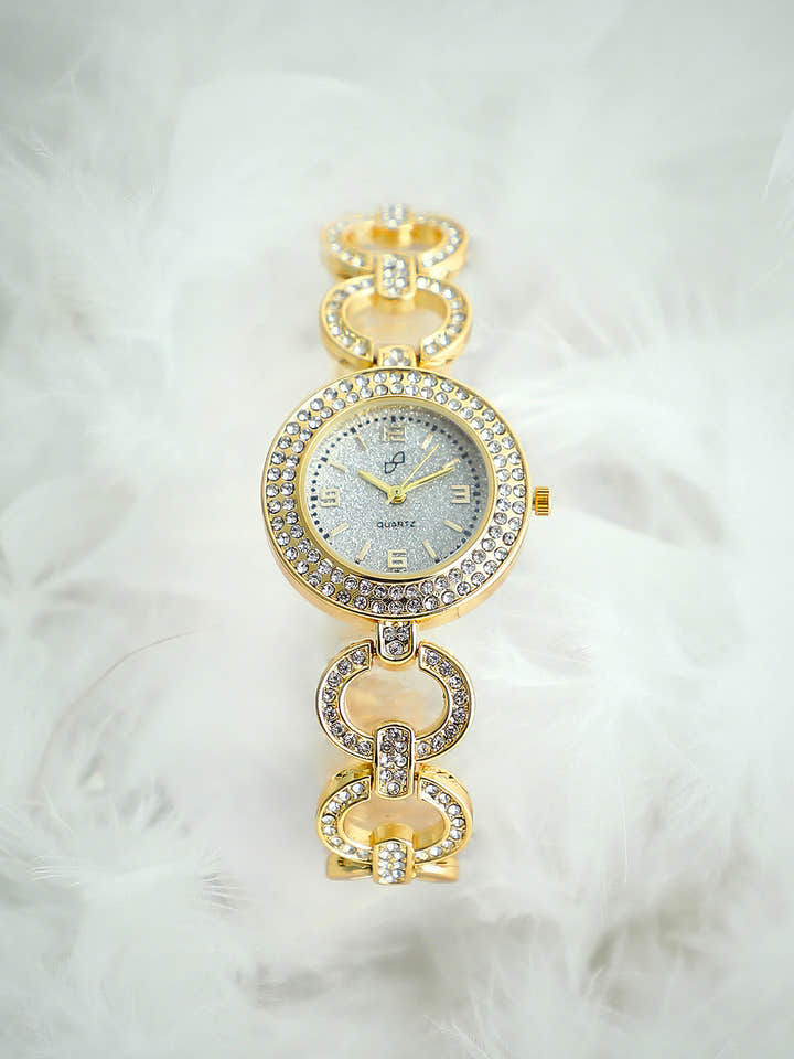 The Cristal Orb-Link Round Watch - Crystal Silver