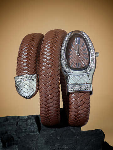 The Aurora Wrap Oval Watch - Classic Brown