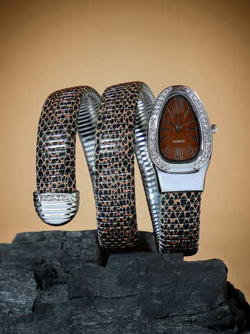 The Aurora Wrap Oval Watch - Leopard Brown