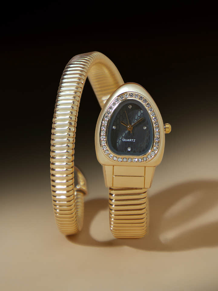 The Aurelia Gem Wrap Oval Watch - Rose Gold