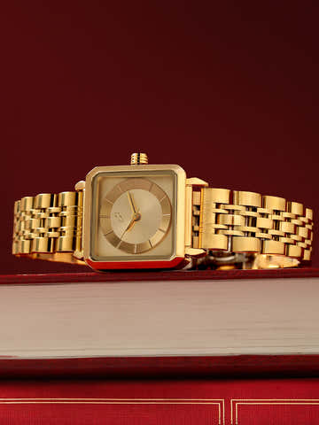 The Ruby Square Watch - Antique Gold
