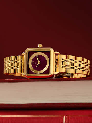 The Ruby Square Watch - Antique Gold