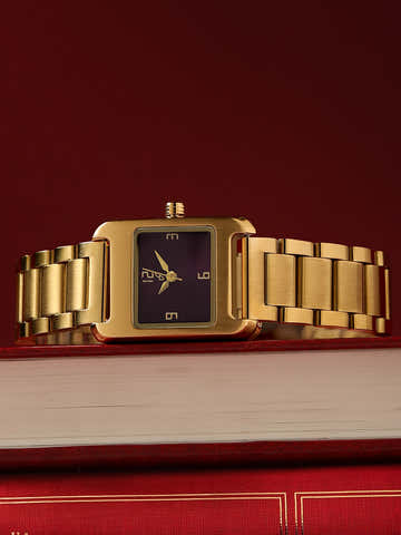 The Ivory Rectangle Watch - Gold