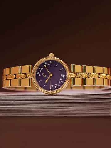 The Ruby Crystal Chain Watch - Gold