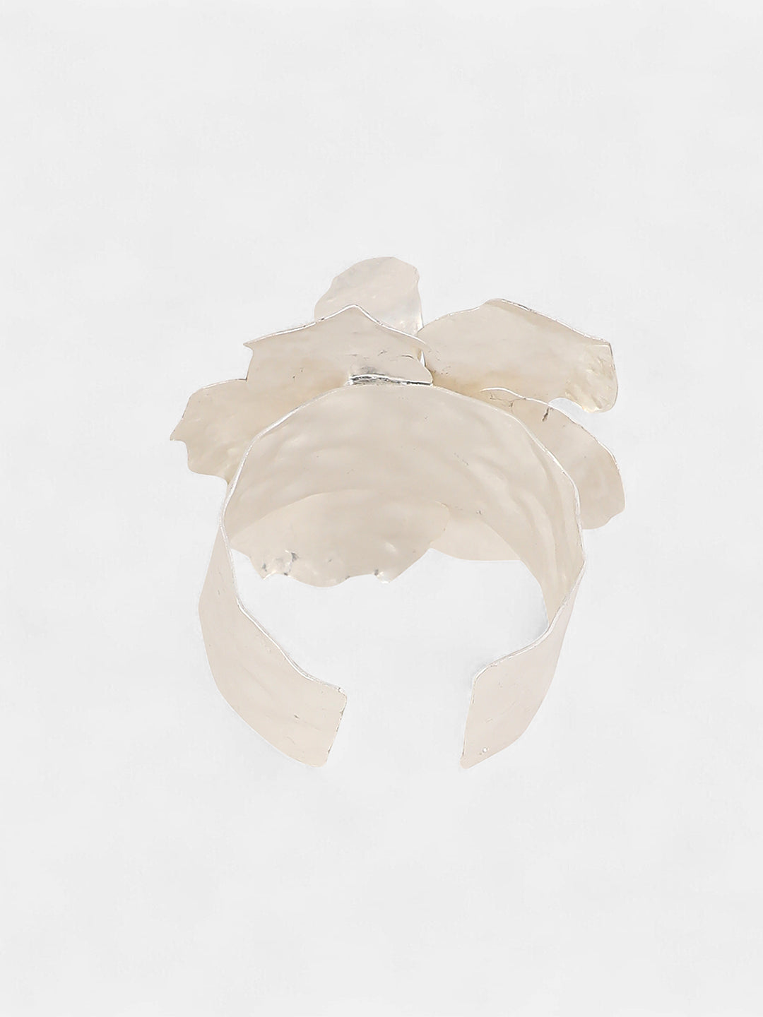 The Flora-Bloom Statement Bracelet - Metallic Silver