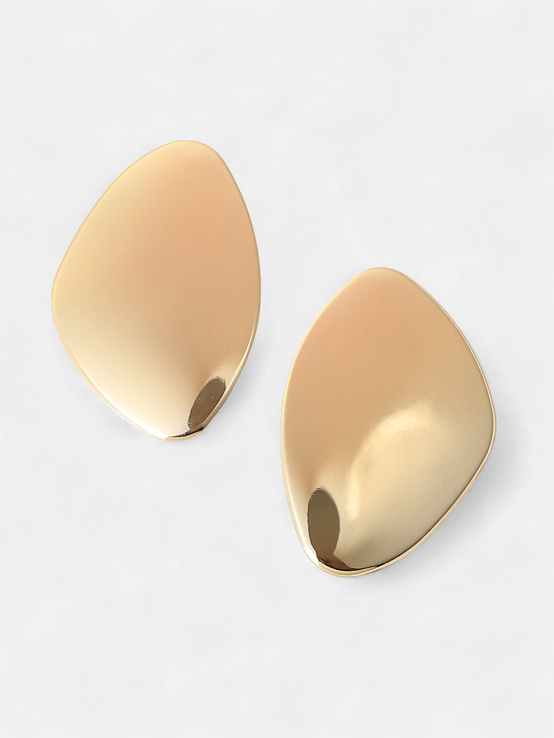 The Abstarct-Plate Statement Earrings - Champayne Gold