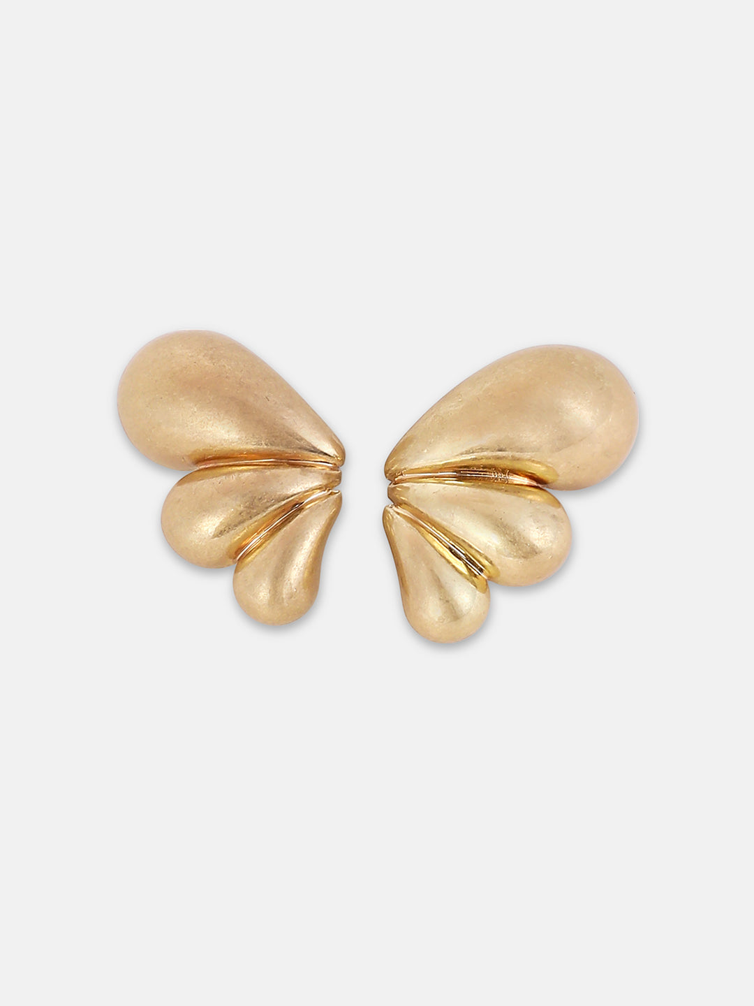 The Puffy-Teardrop Drop Earrings - California Gold