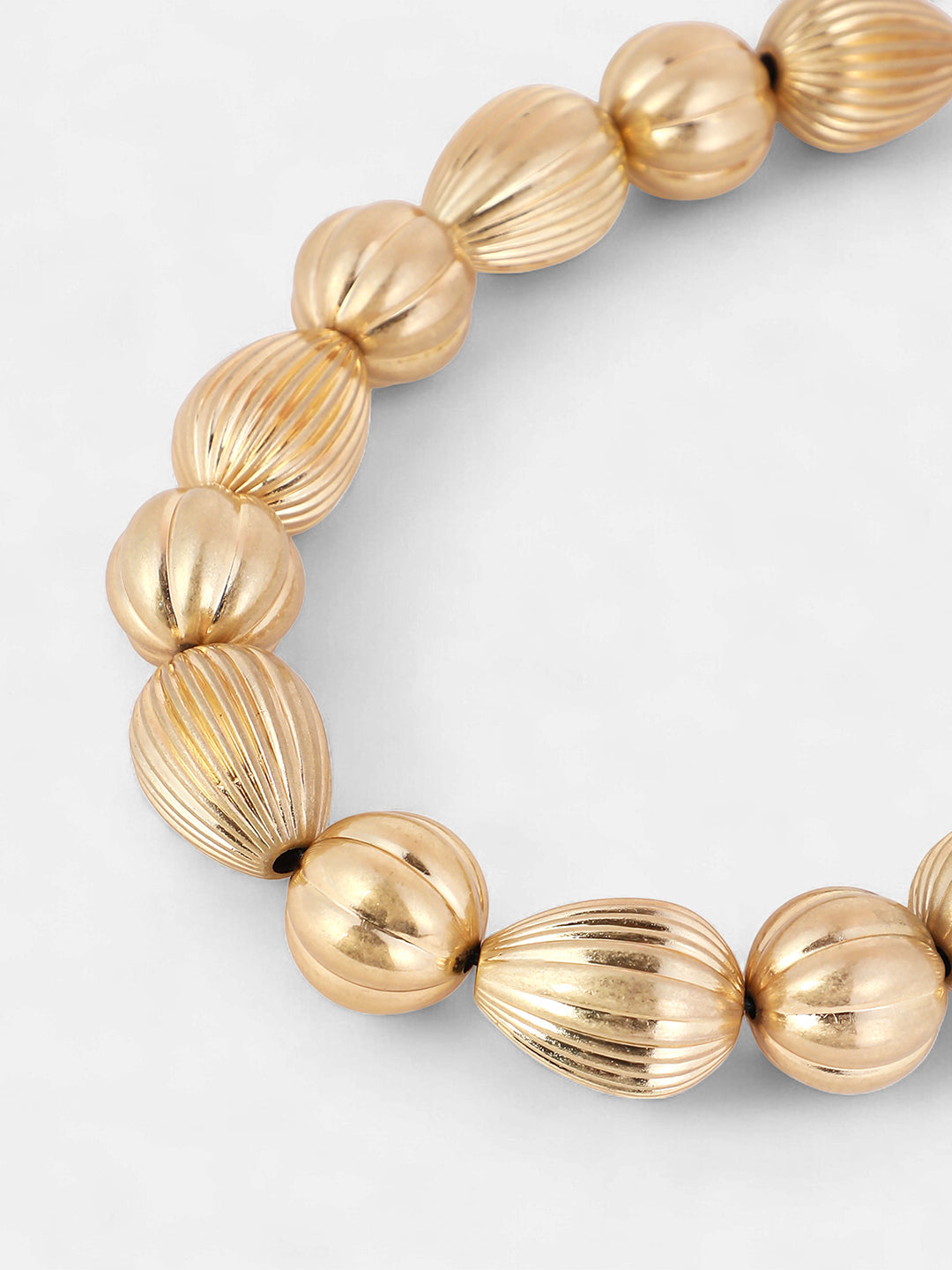 The Ribbed-Ovoid Collar Necklace - California Gold