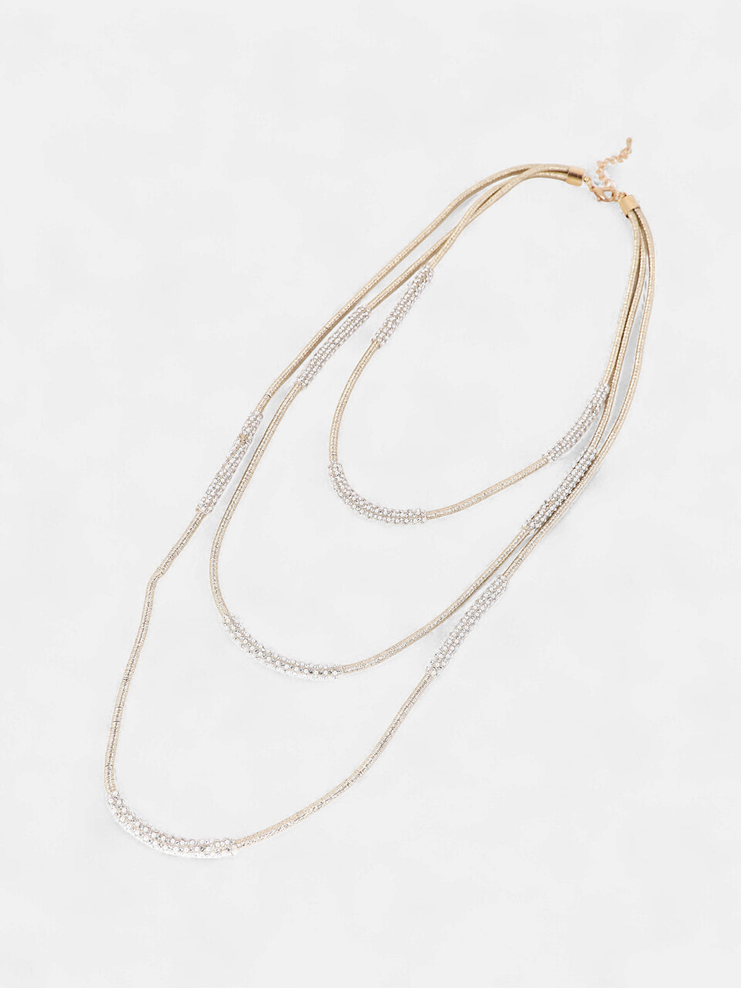 The Bling-Block Multi-Layer Necklace - Crystal Silver