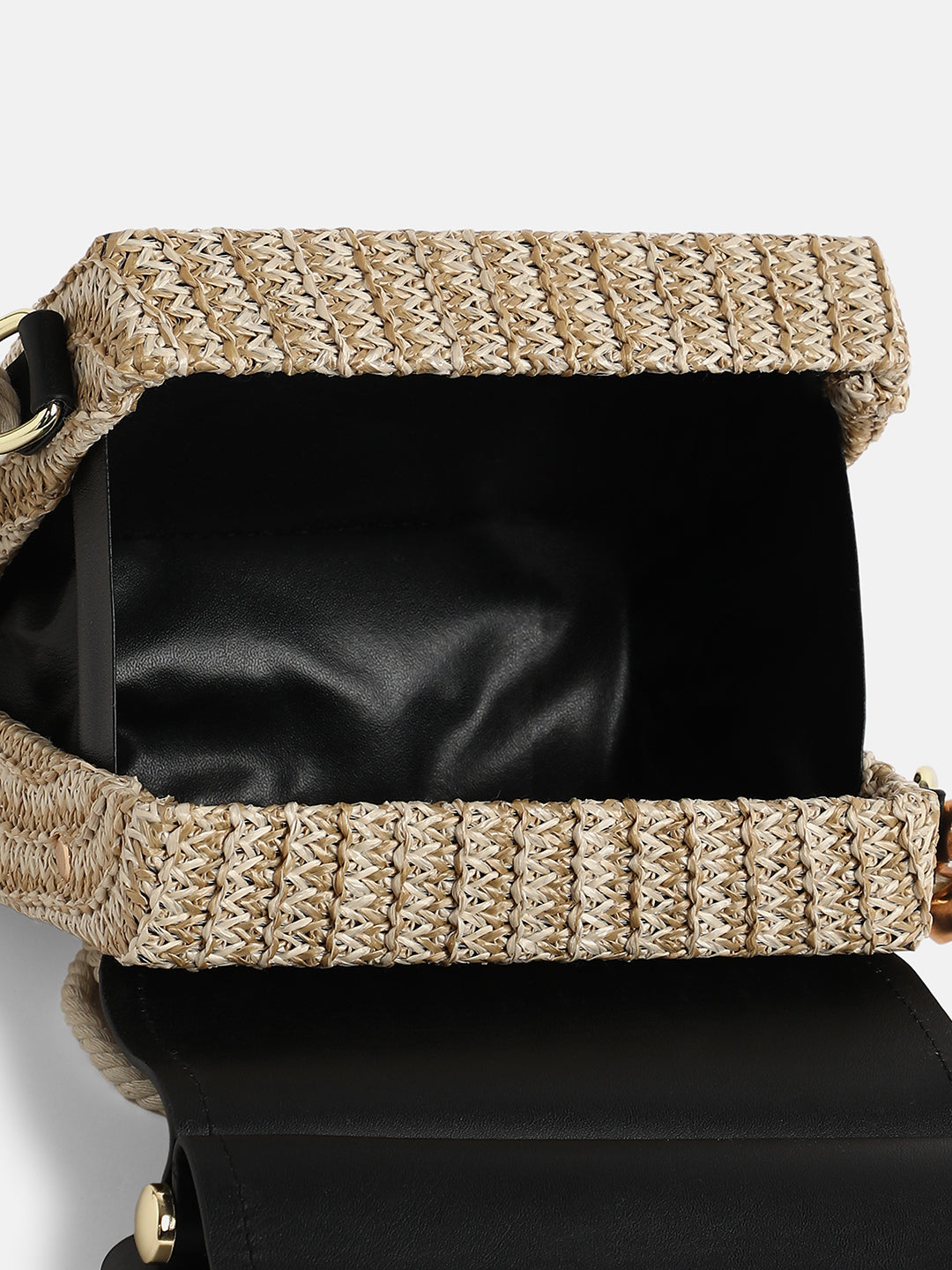 The Small Straw-Médecin Hand Bag - Onyx Black