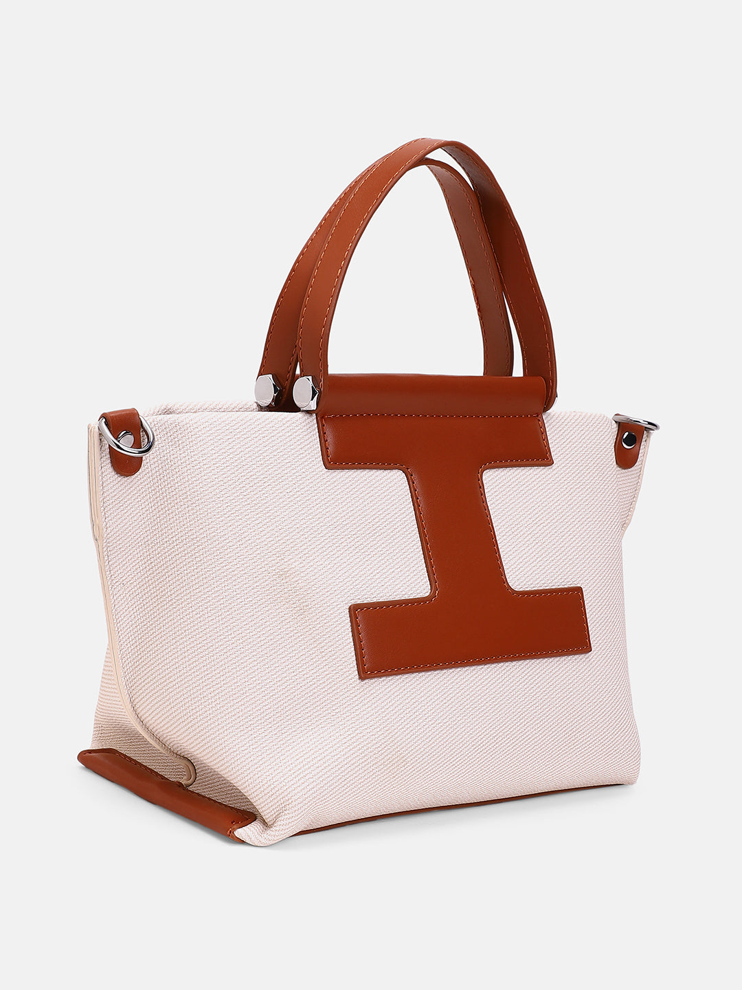 The Riviera-Daze Hand Bag - Russet Brown & Cream White