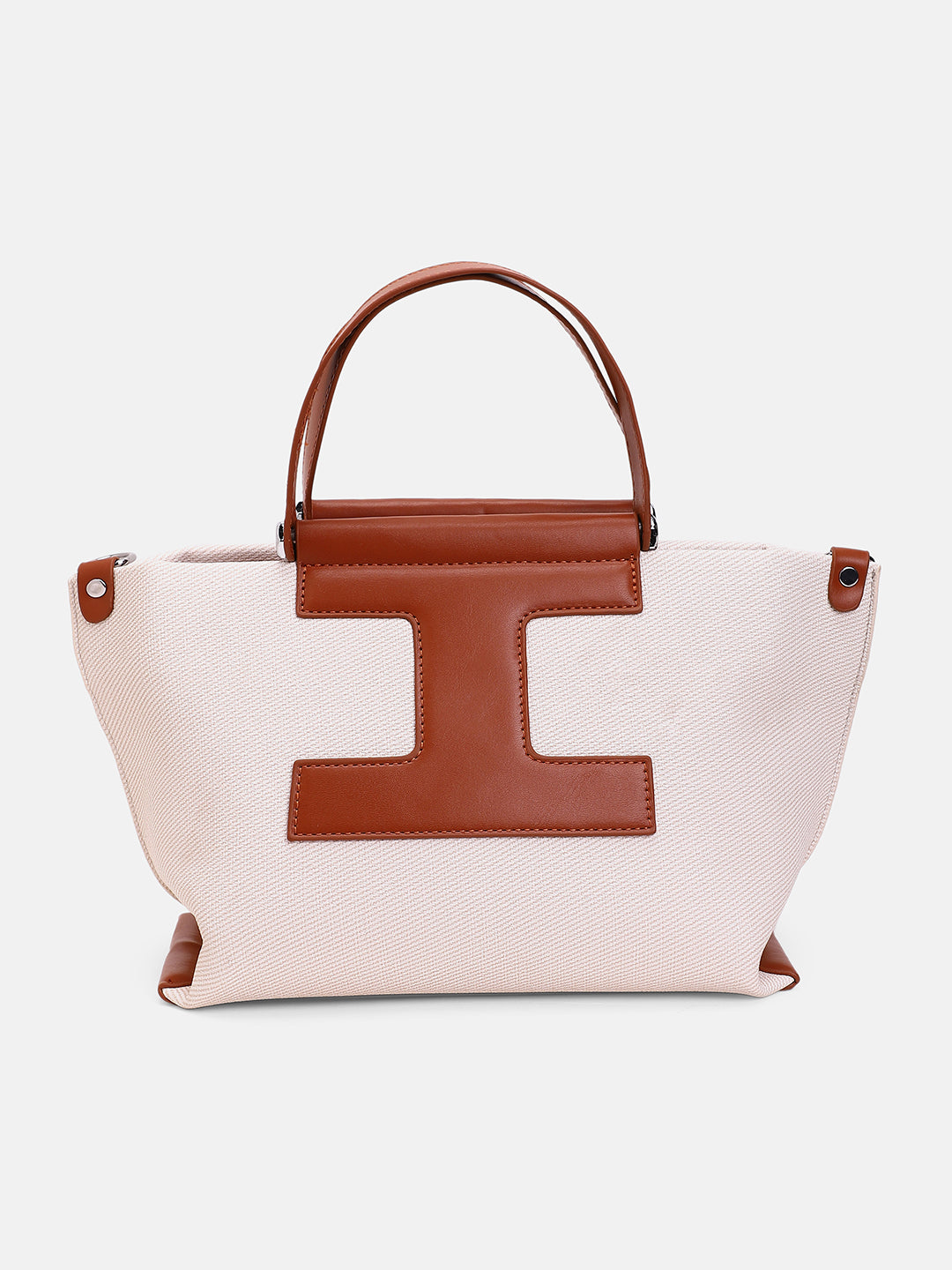 The Riviera-Daze Hand Bag - Russet Brown & Cream White