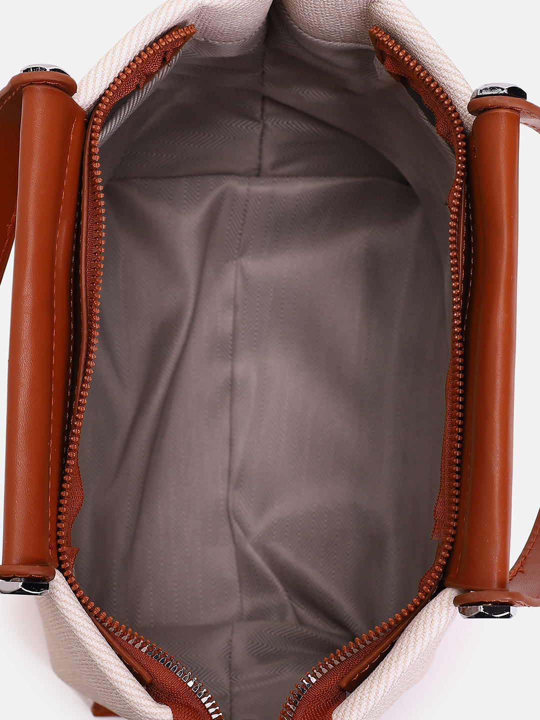 The Riviera-Daze Hand Bag - Russet Brown & Cream White