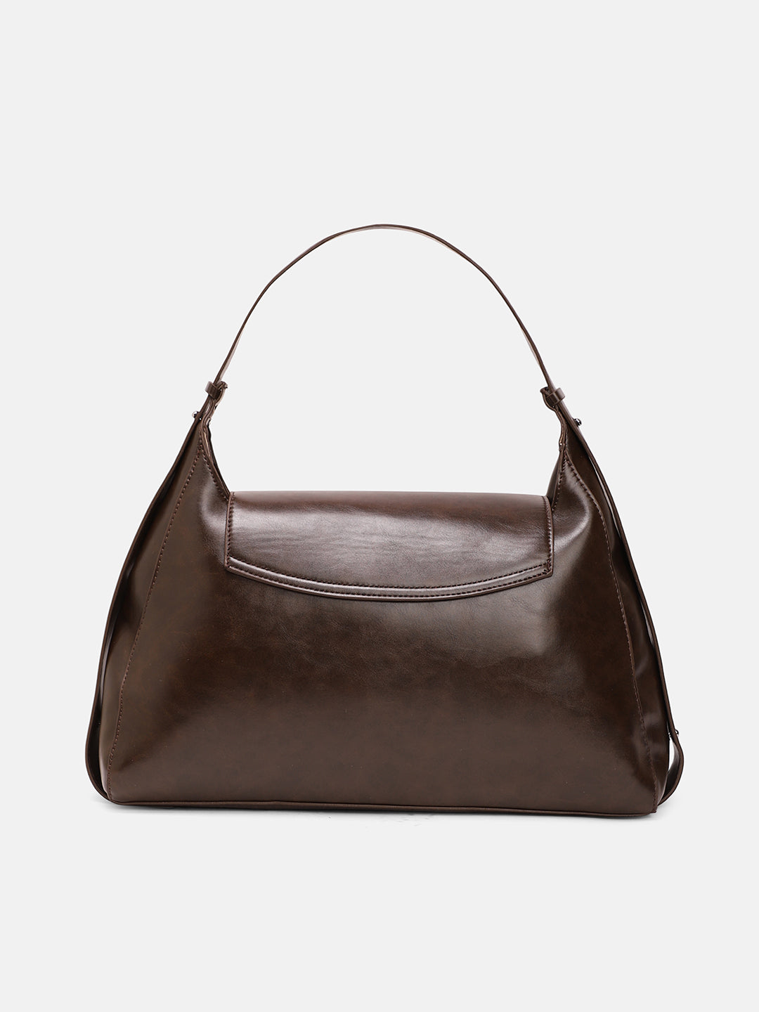 The Large Slant-Flap Hobo Bag - Coffee Brown
