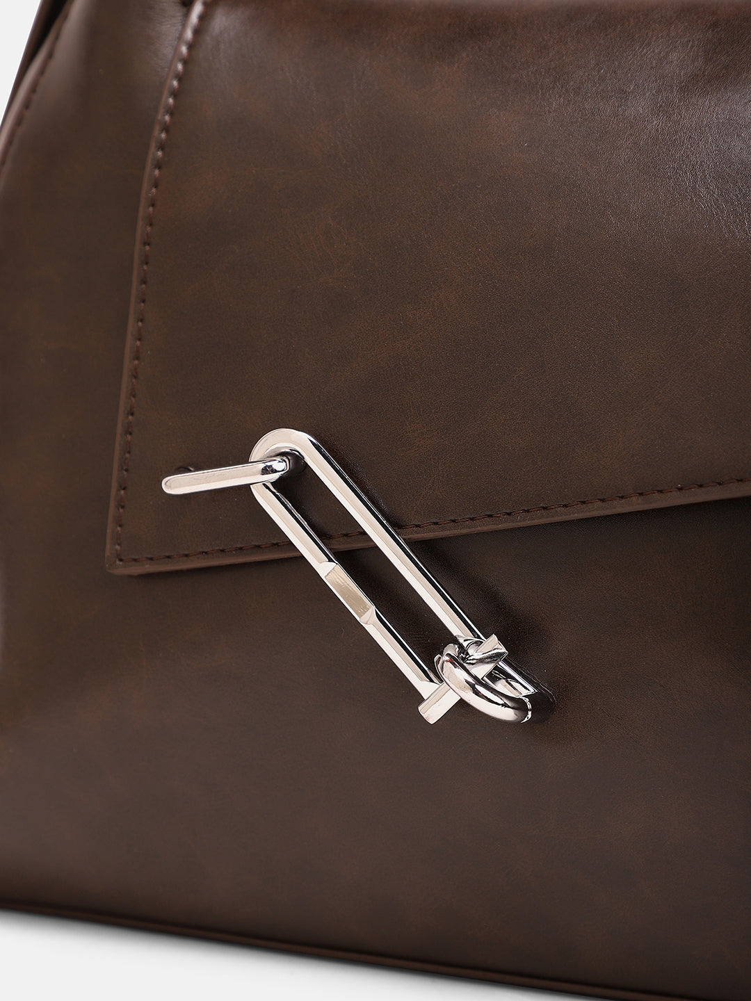 The Large Slant-Flap Hobo Bag - Coffee Brown