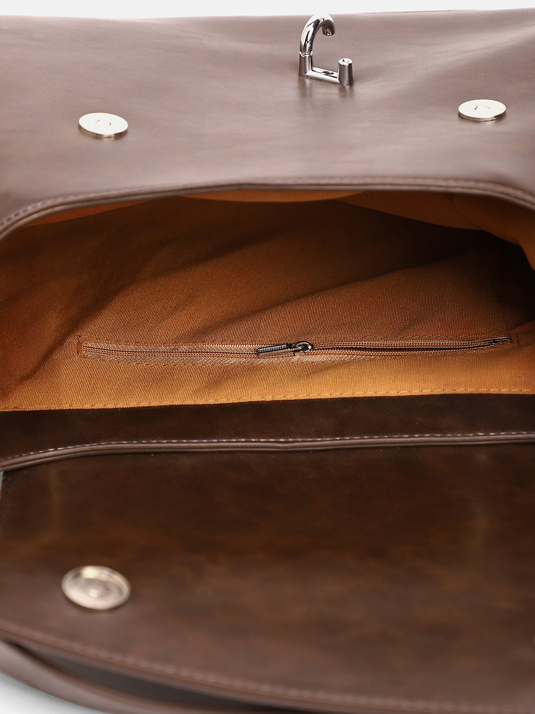 The Large Slant-Flap Hobo Bag - Coffee Brown