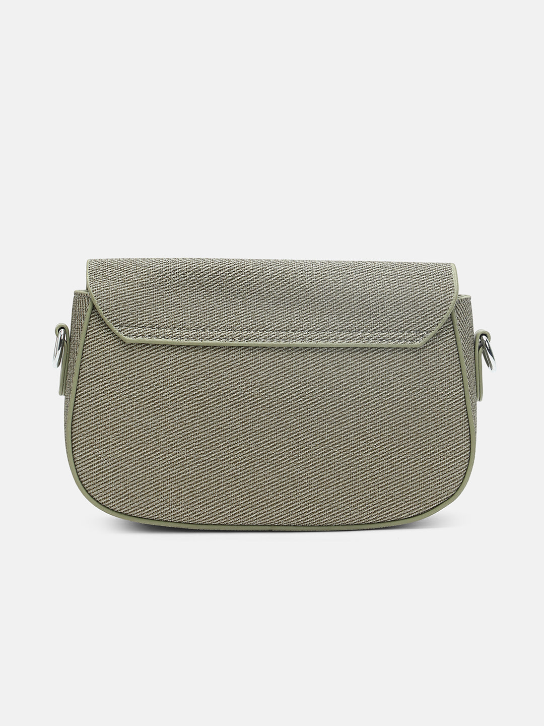 The Ribbed Curve Hand Bag - Olive Green