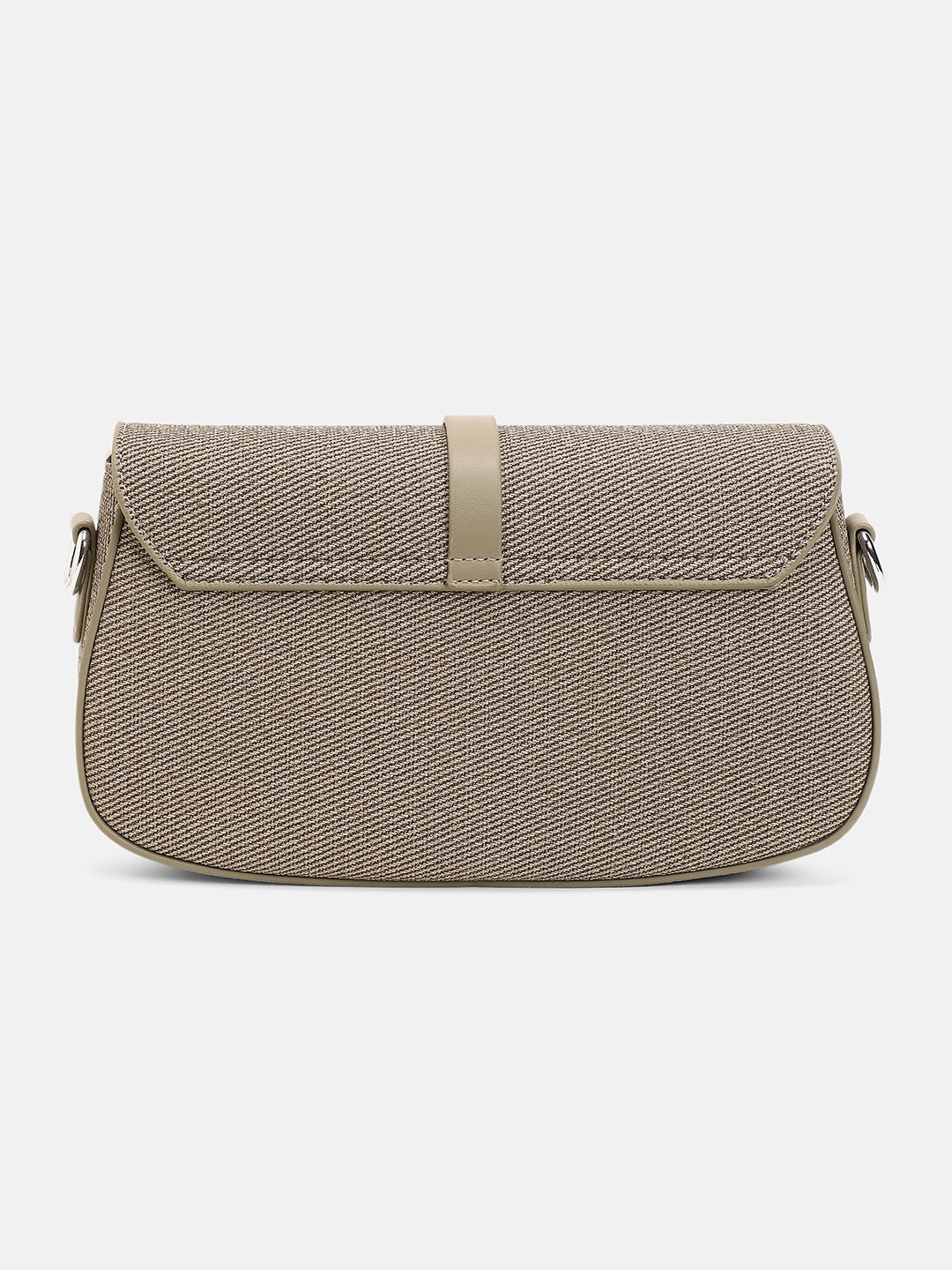 The Ribbed-Structured Sling Bag With Pouch - Olive Green