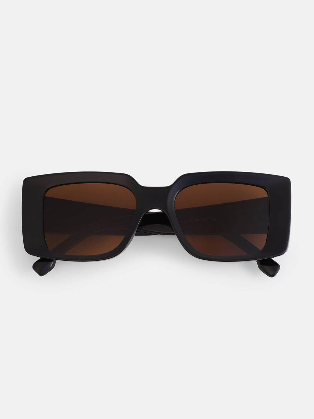 The Chunky-Retro Rectangular Sunglass - Onyx Black
