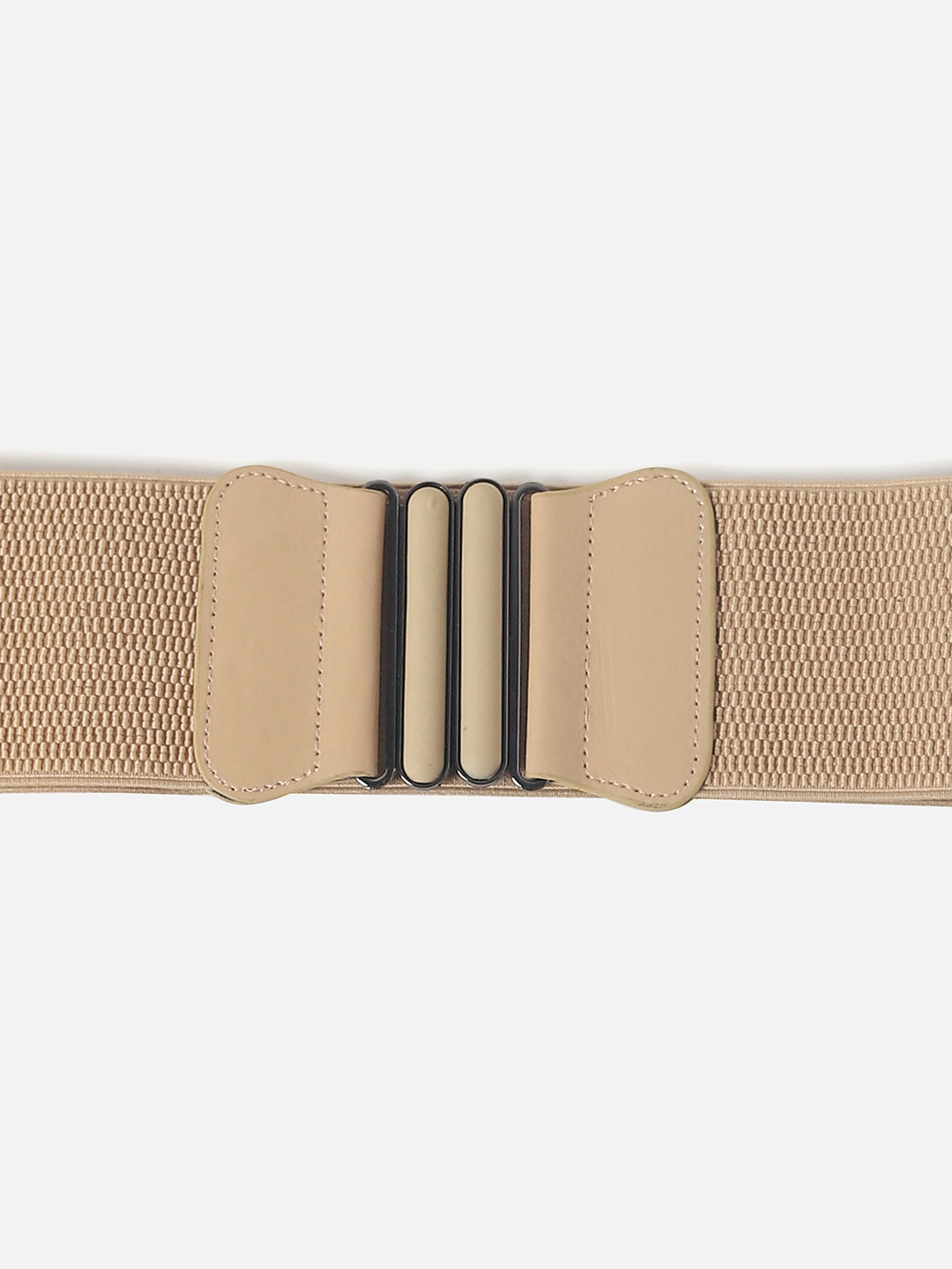 BEIGE TEXTURED STRETCH WAIST BELT