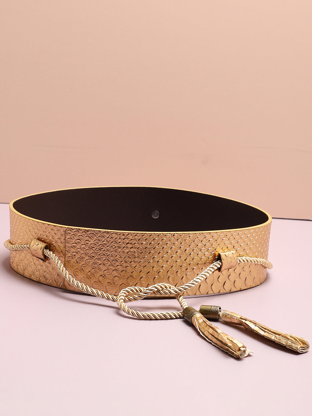 Gold Textured Waist Belt