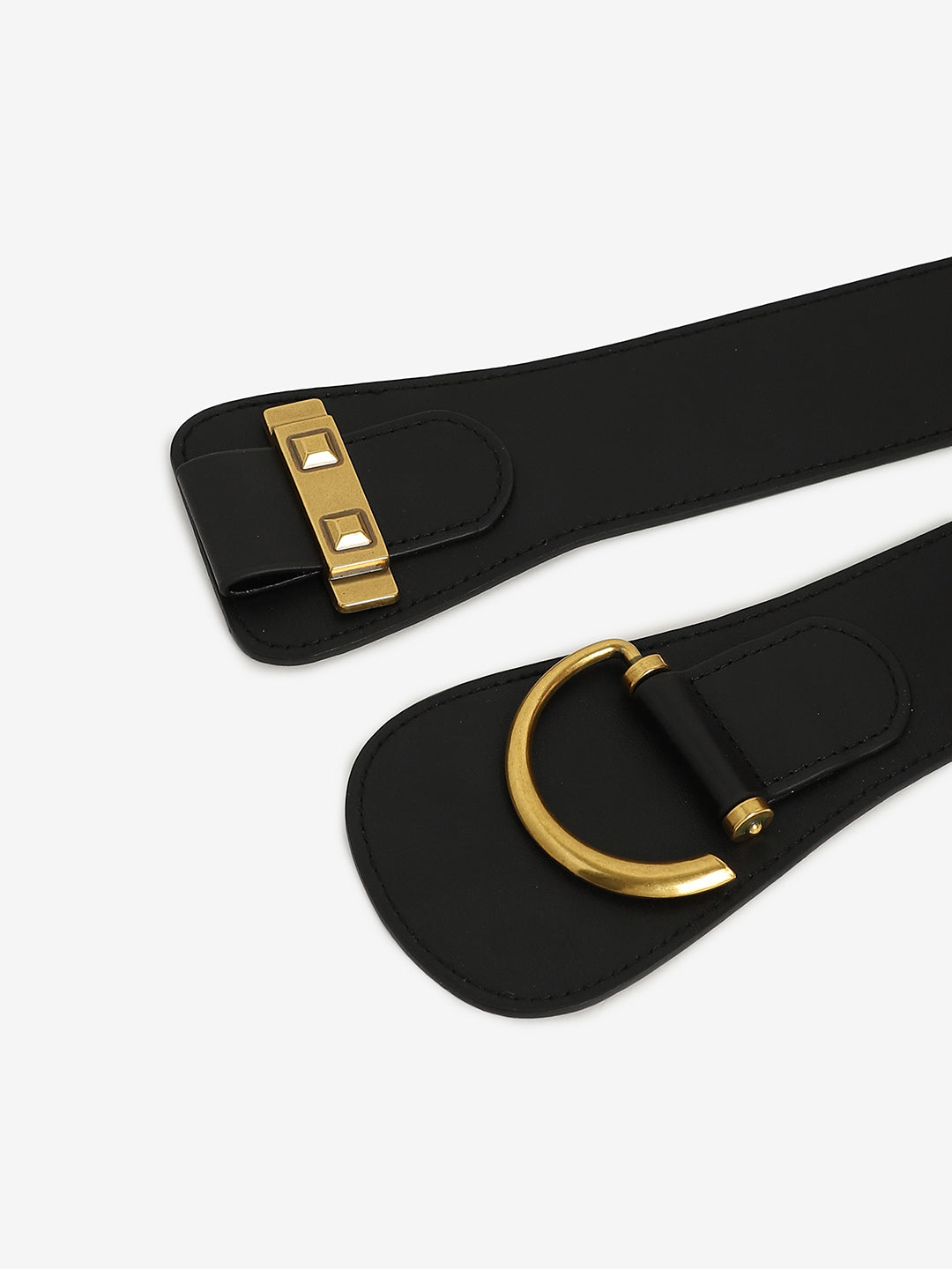 WOMEN BLACK SOLID WAIST BELT