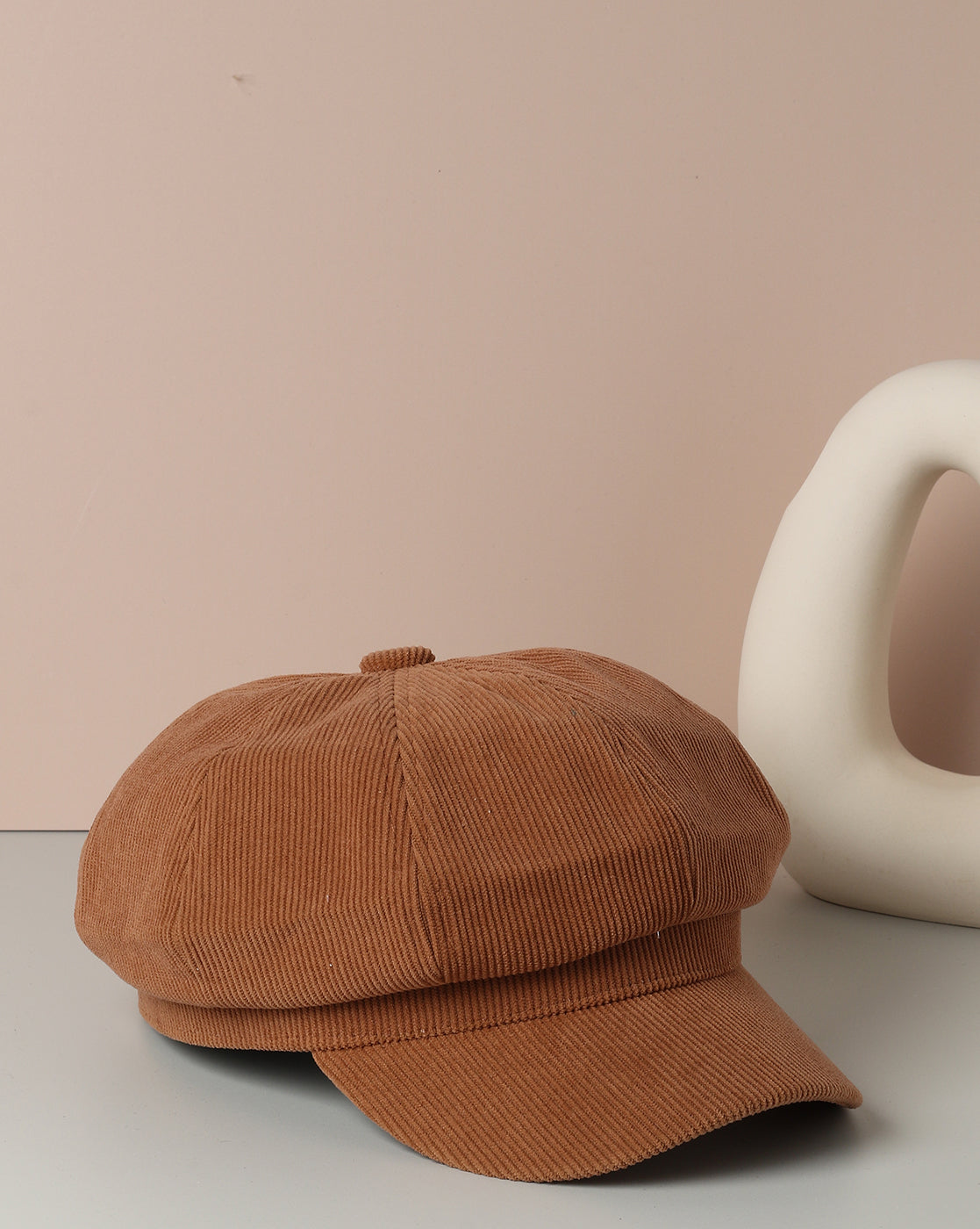 Solid Brown Vintage Breton Cap