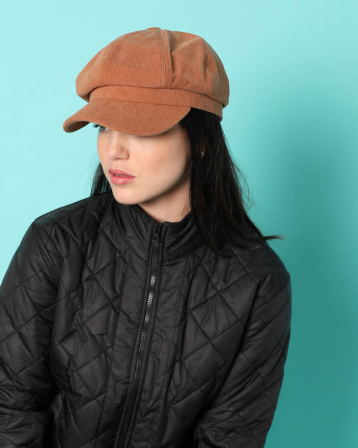 Solid Brown Vintage Breton Cap