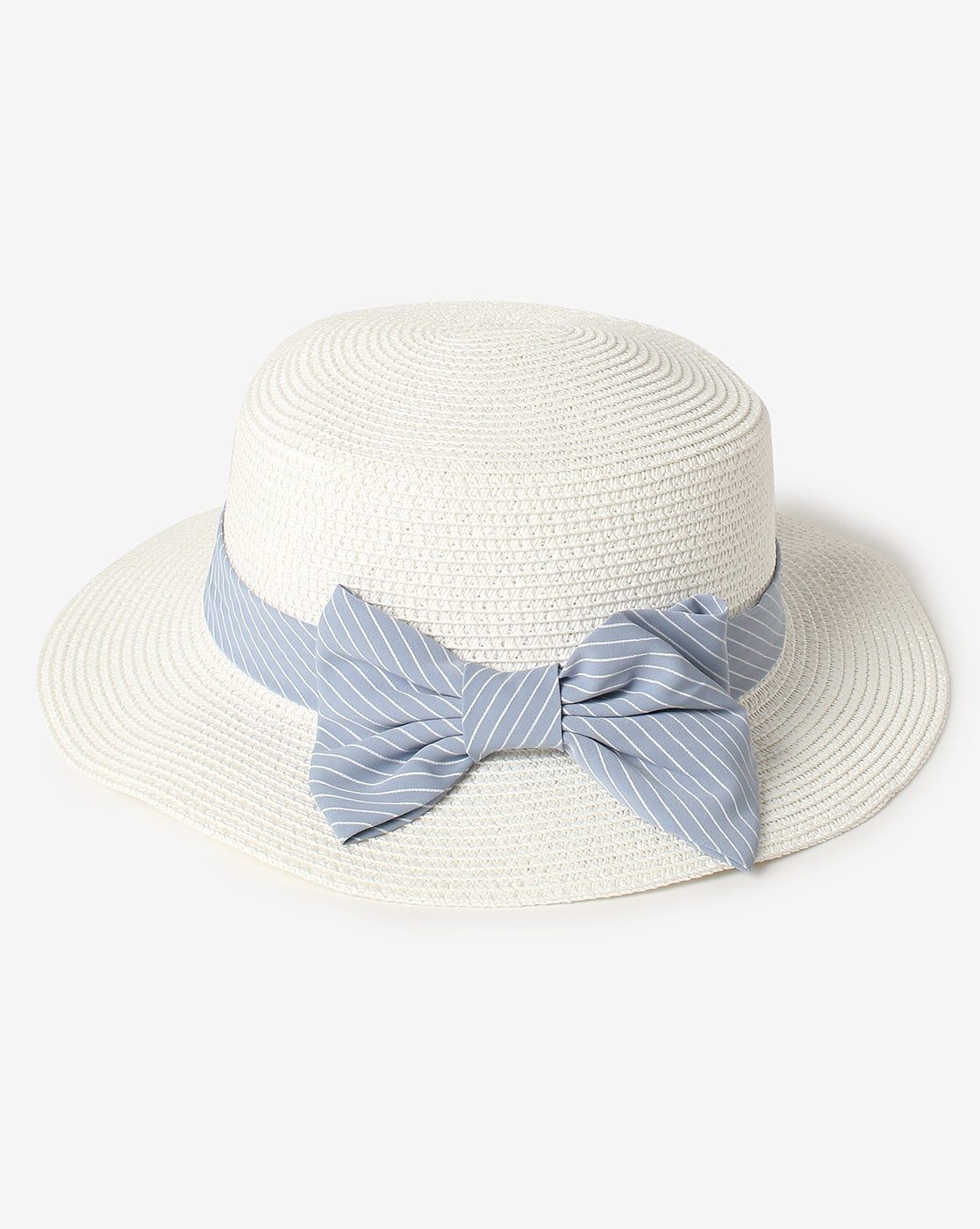 White Textured Scarf Sun Hat