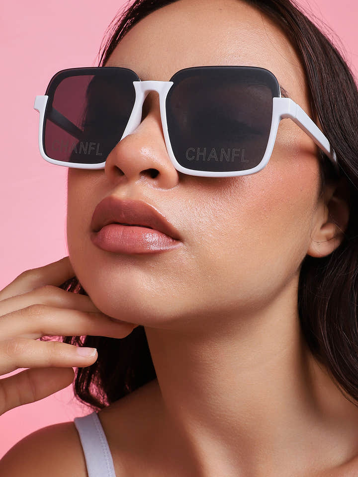 White Frame Oversized Sunglasses
