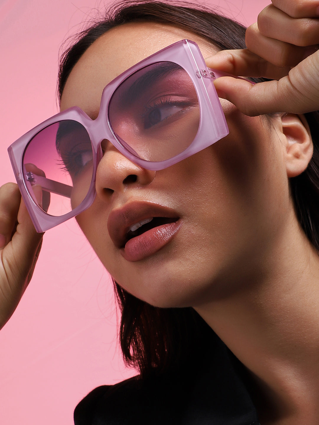 Purple Colour Tinted Lens Oversized Sunglass