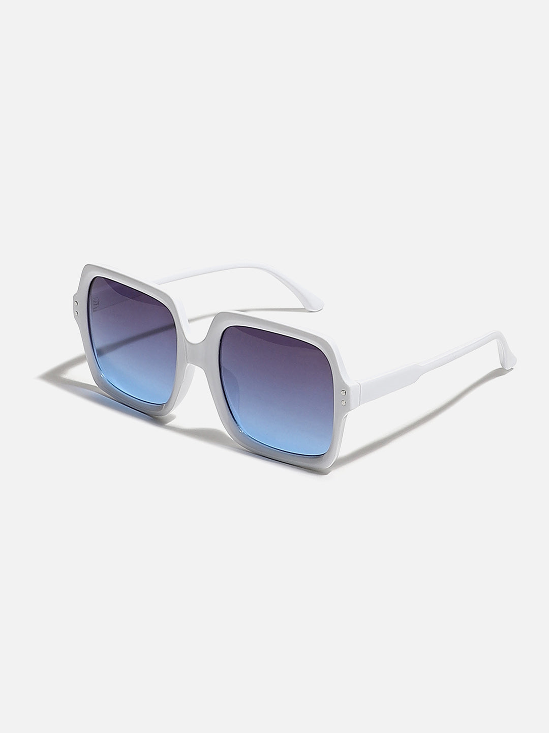 Tinted Lens White Frame Oversized Sunglass