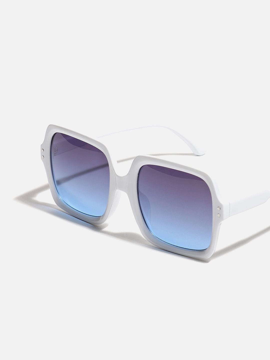 WOMEN TINTED LENS WHITE FRAME OVERSIZED SUNGLASS