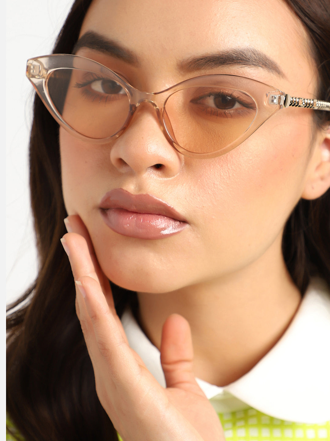 Gold Frame Tinted Lens Cat Eye Sunglass