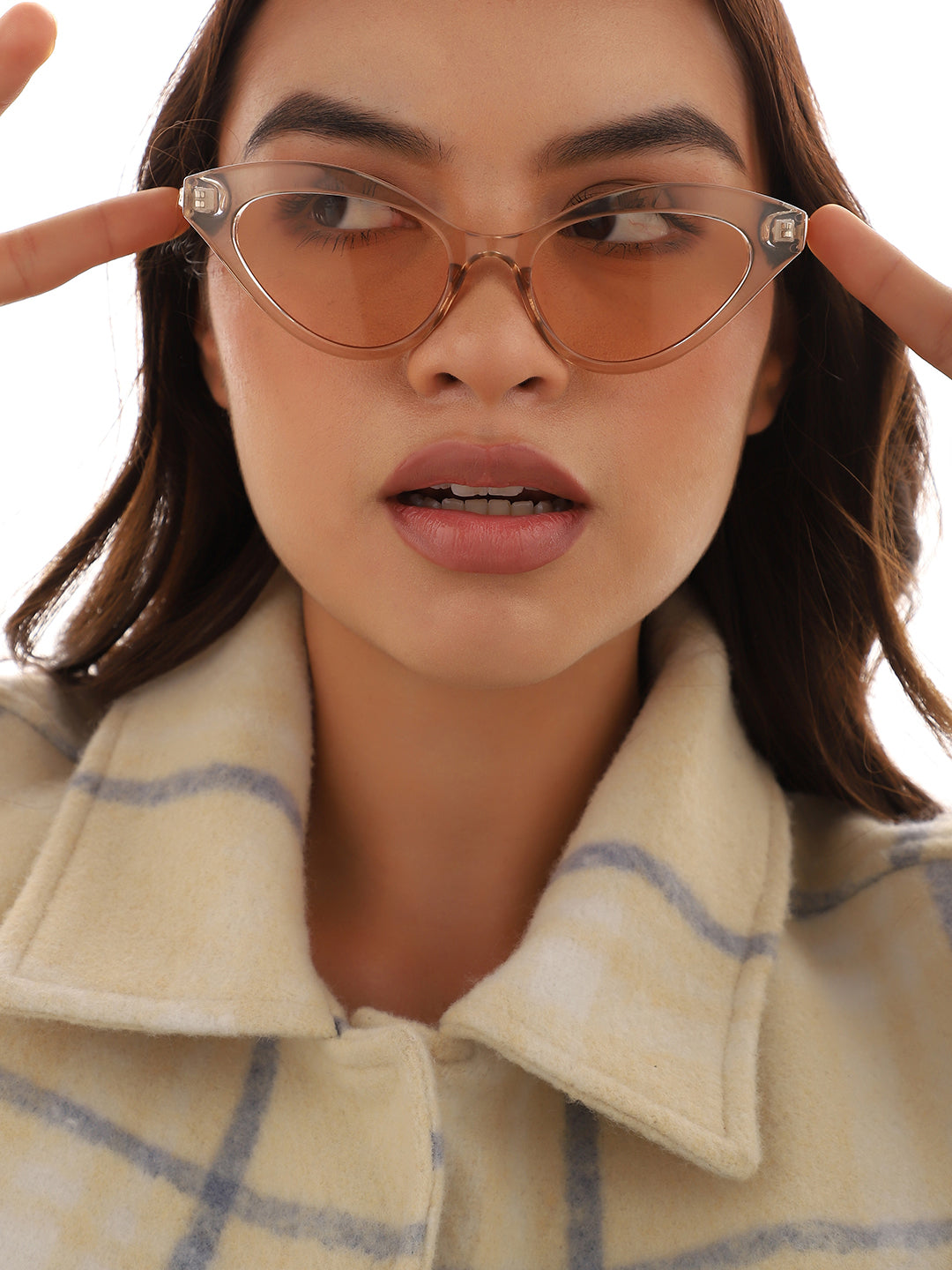 Gold Frame Tinted Lens Cat Eye Sunglass