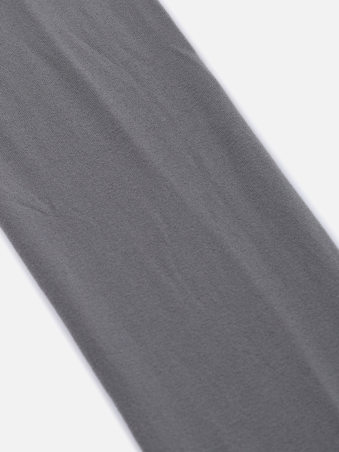 Grey Solid Thigh High Stockings