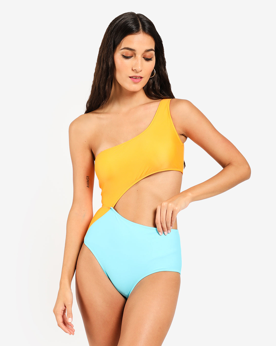 Two-Tone One-Piece Swimsuit