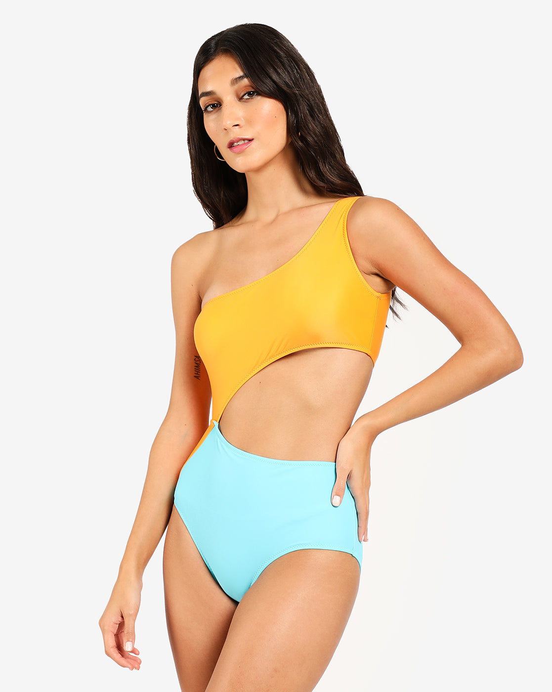 Two-Tone One-Piece Swimsuit