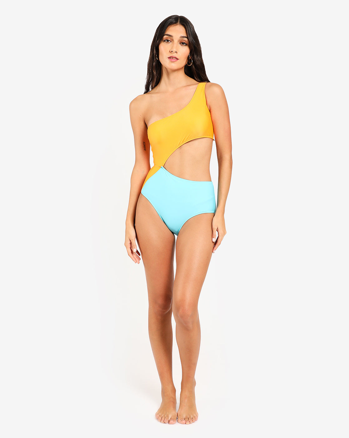 Two-Tone One-Piece Swimsuit