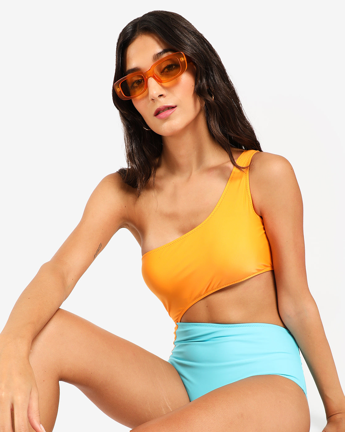 Women Two-Tone One-Piece swimsuit