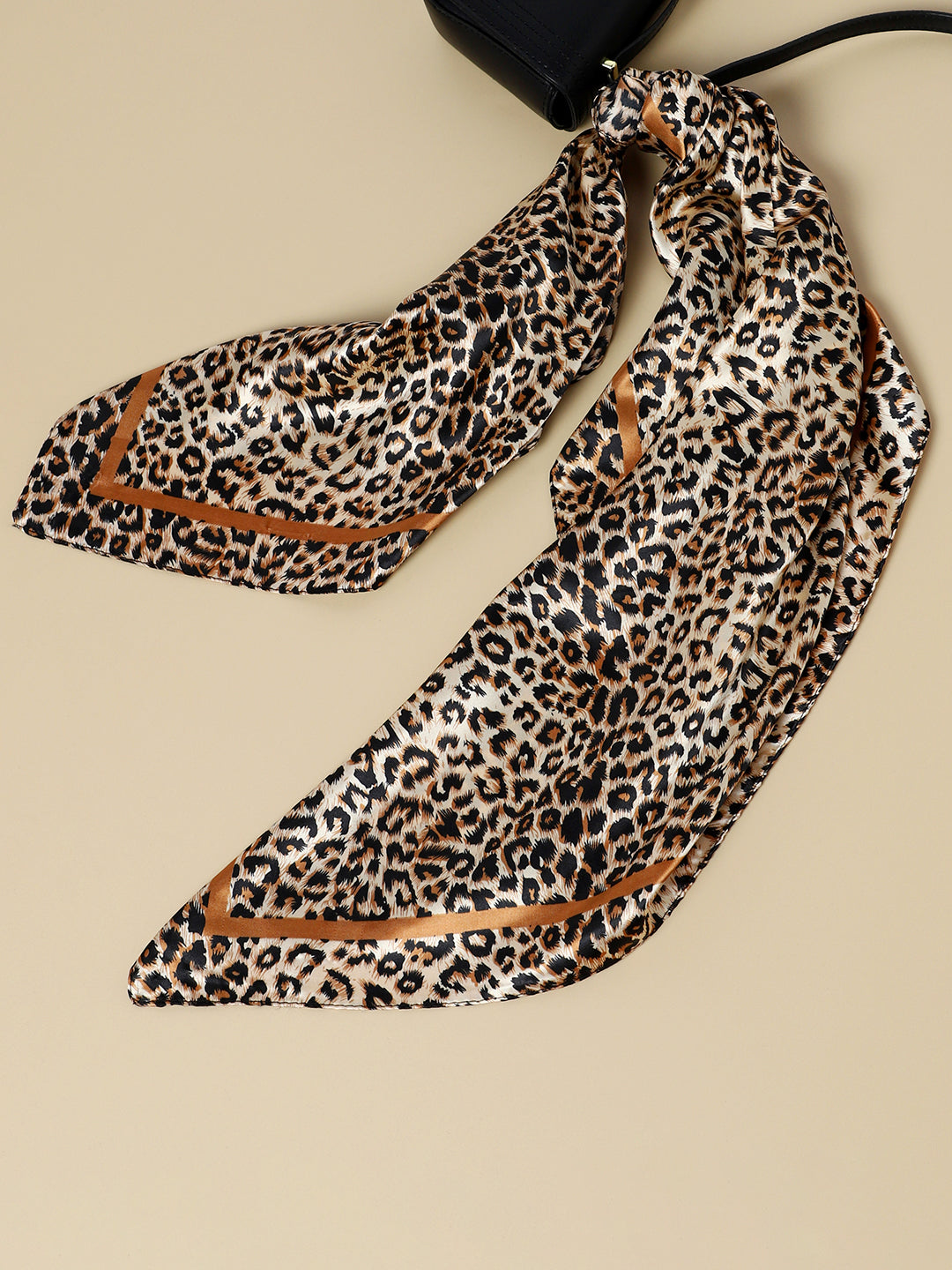 Printed Black & Beige Scarf