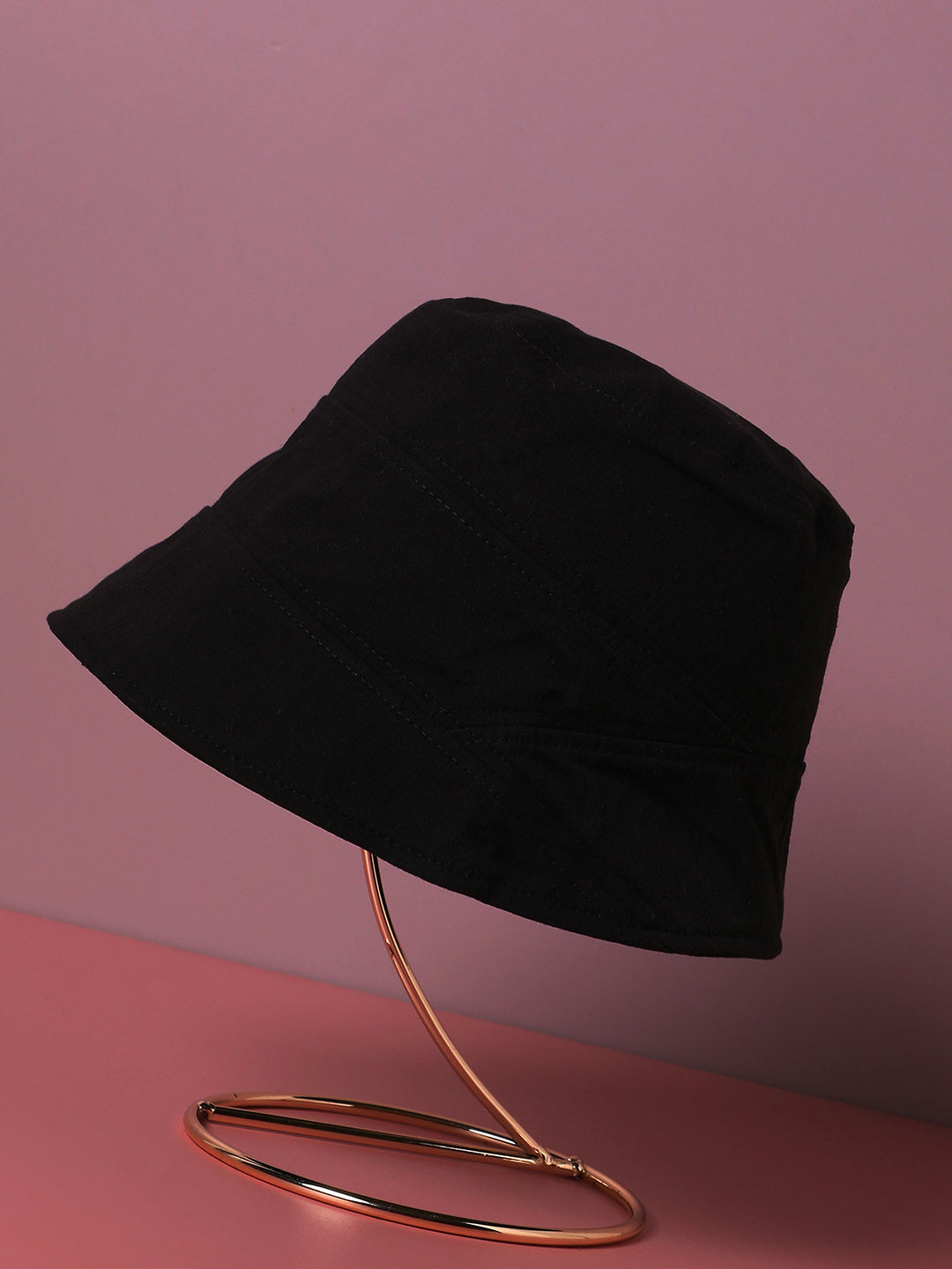 Self-Design Patched Bucket Hat - Black