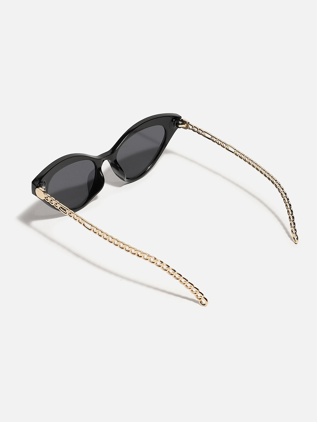 Black & Gold Frame Tinted Lens Cat Eye Sunglasses