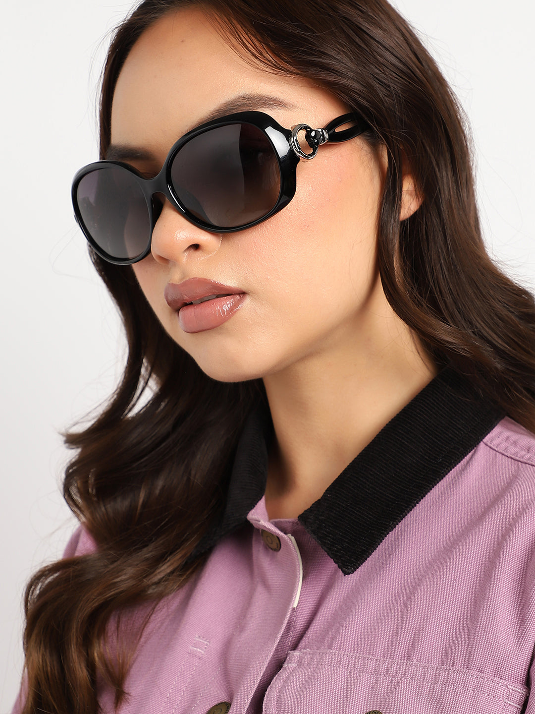 Tinted Lens Black Frame Oversized Sunglasses