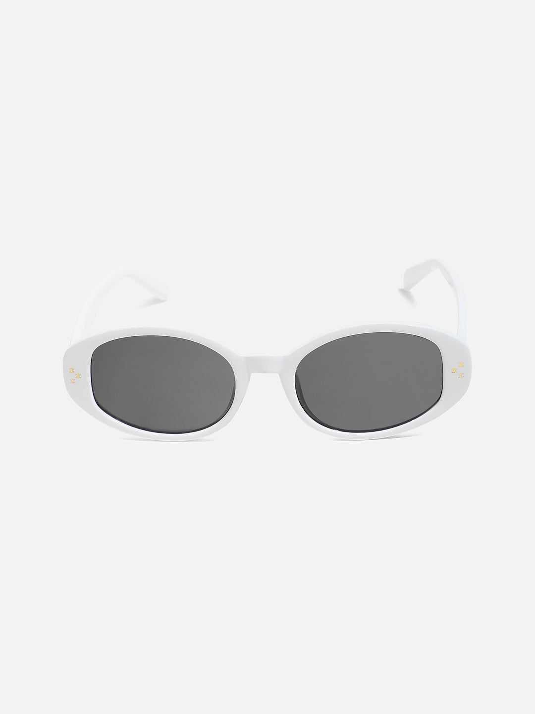 Solid Oval Sunglasses - White