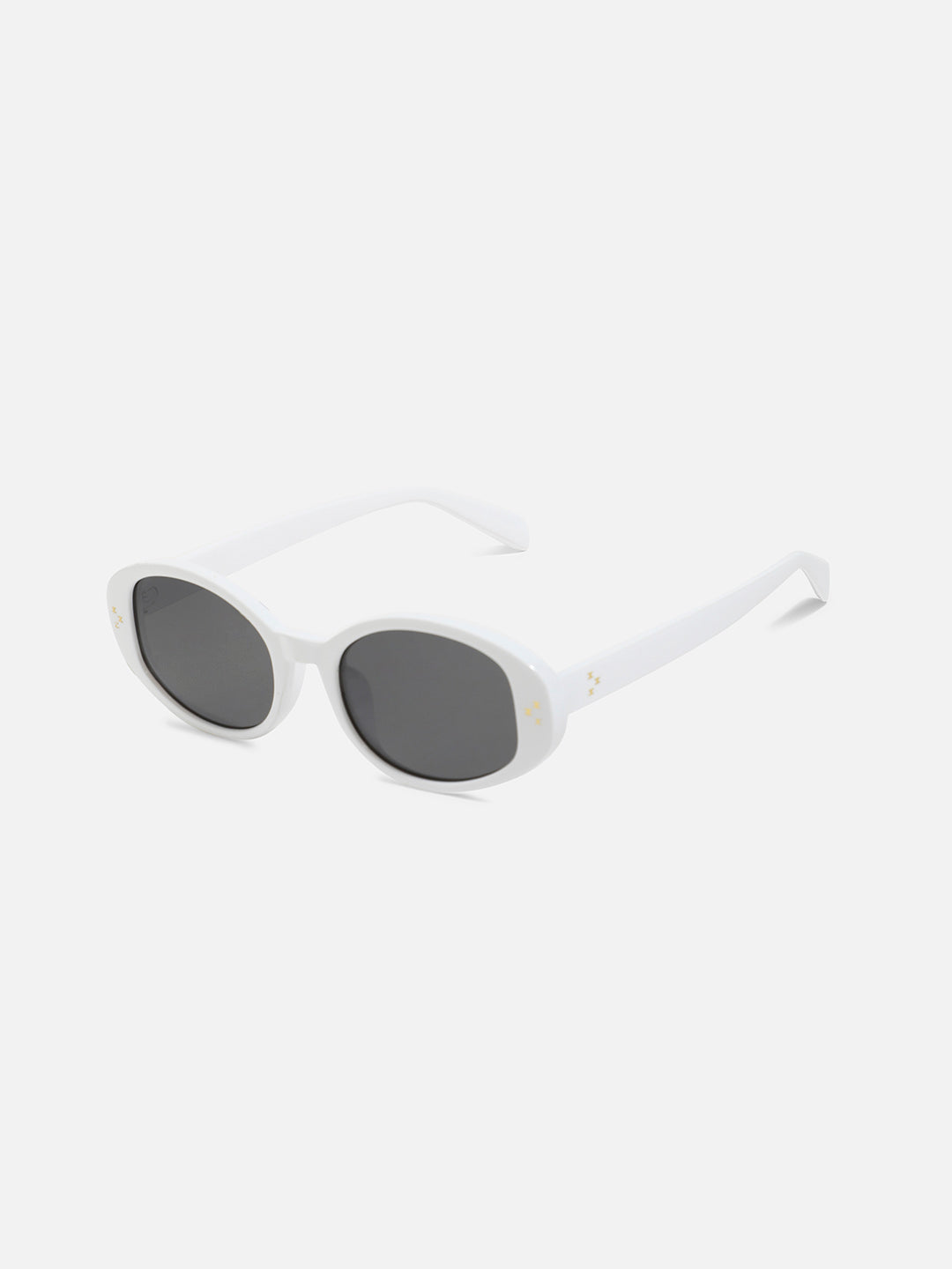 Solid Oval Sunglasses - White