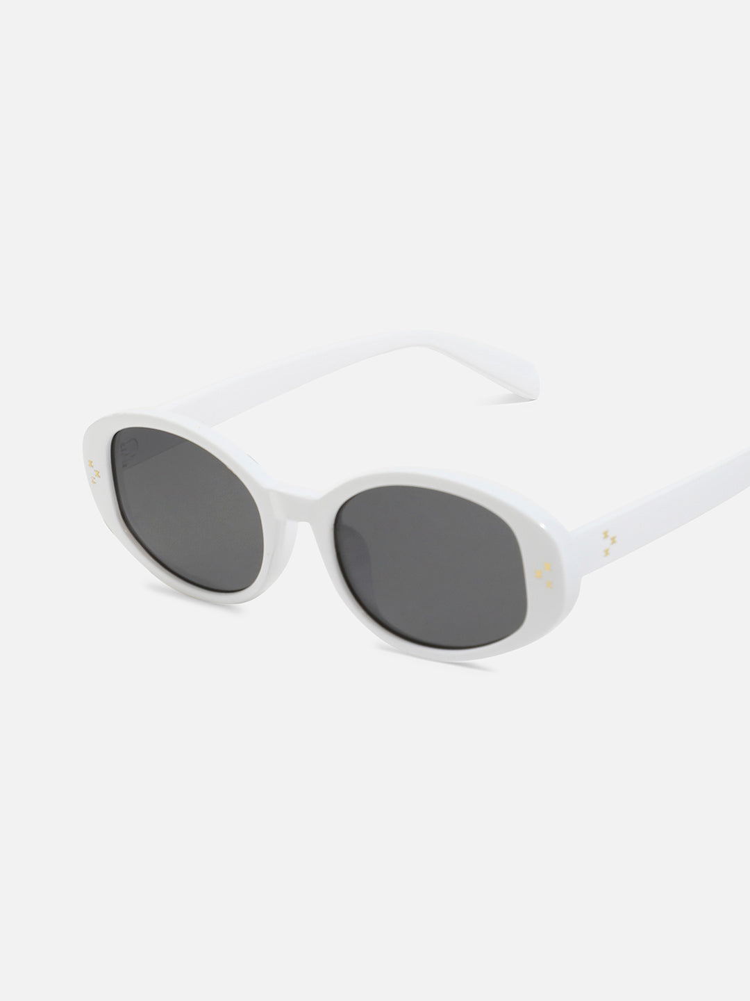Solid Oval Sunglasses - White