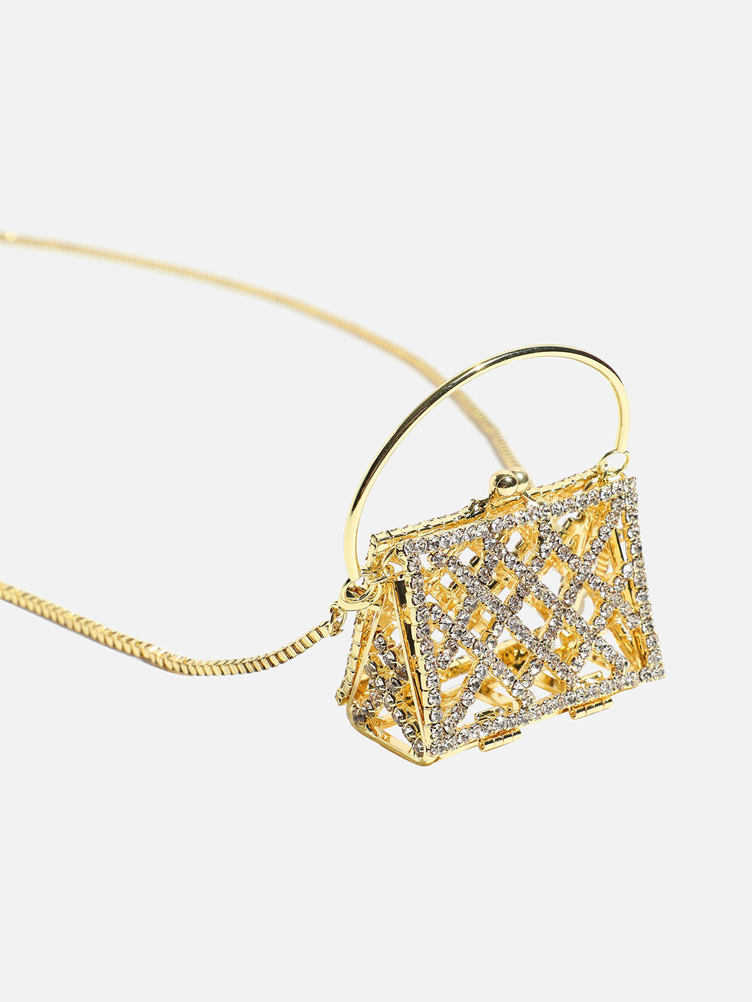 The Golden Duo: Unleashing Glamour With A Metallic Bodychain & Mini Purse