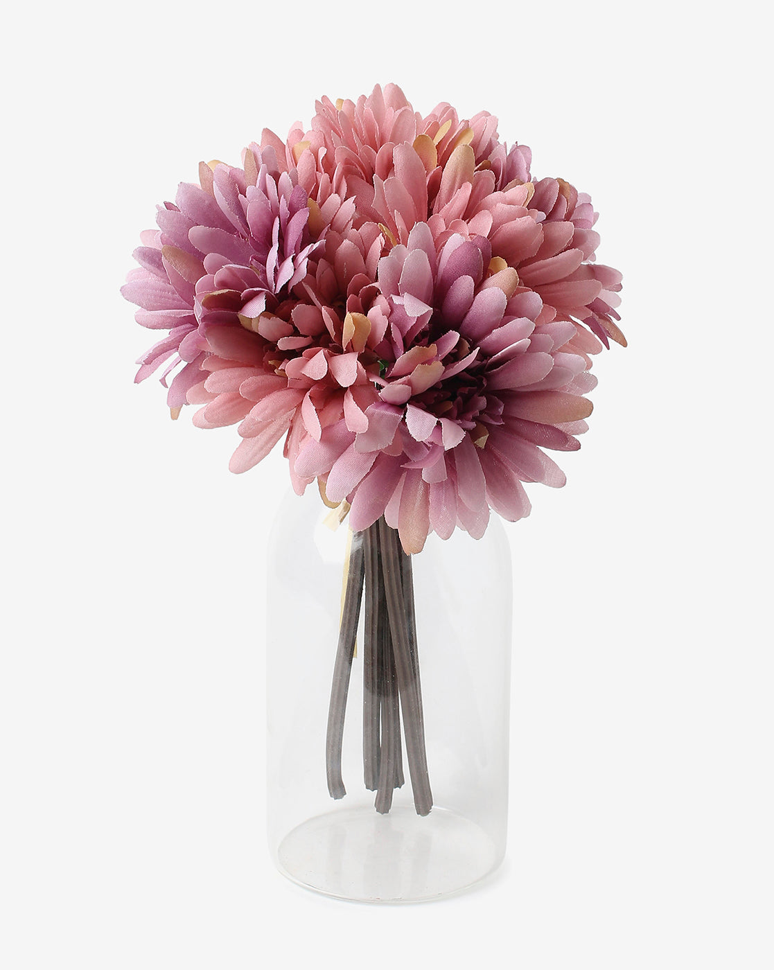 Pink Faux Rose Decorative Flower Bouquet | Pack Of 9